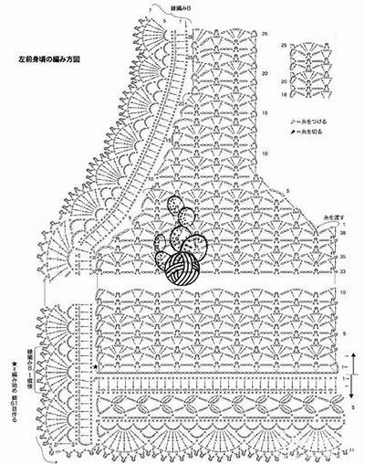 钩成人开衫衣服花型免费教程